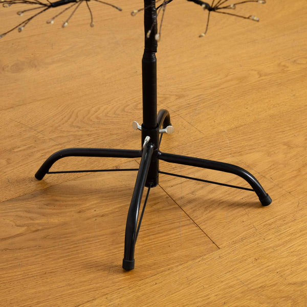 4' Pre-Lit Artificial Halloween Black Starburst Tree with 800 Fairy Warm White LED Lights