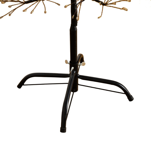 4' Pre-Lit Artificial Halloween Black Starburst Tree with 800 Fairy Warm White LED Lights