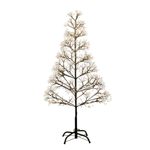 4' Pre-Lit Artificial Halloween Black Starburst Tree with 800 Fairy Warm White LED Lights