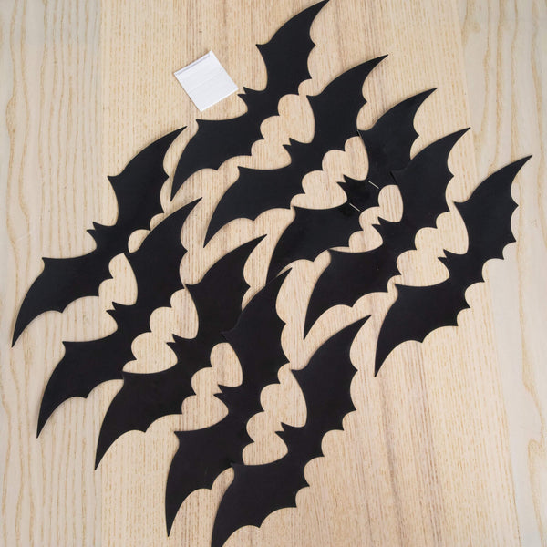 4' Pre-Lit Artificial Halloween Black Twig Tree with Bats and 50 Orange LED Lights