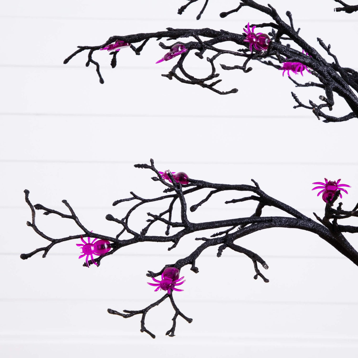 4' Pre-Lit Artificial Halloween Spider Twig Tree with 48 Purple LED Lights