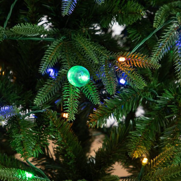 4' Pre-Lit Artificial Luxembourg Pine Christmas Tree with 120 Multicolored Traditional Bulb LED Lights