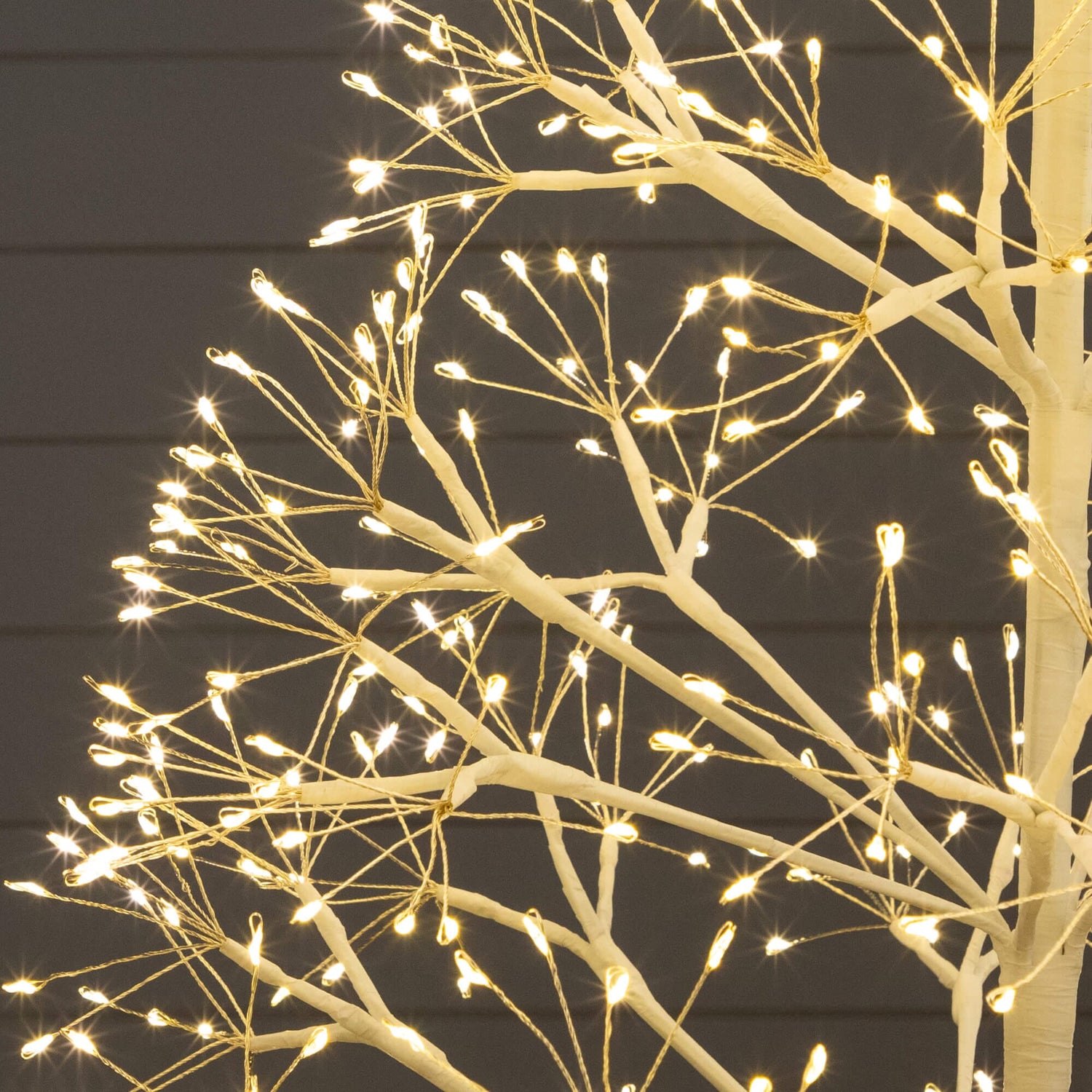 4' Pre-Lit Artificial White  Starburst Tree with 800 Fairy Warm White LED Lights