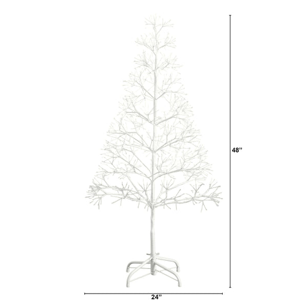4' Pre-Lit Artificial White  Starburst Tree with 800 Fairy Warm White LED Lights