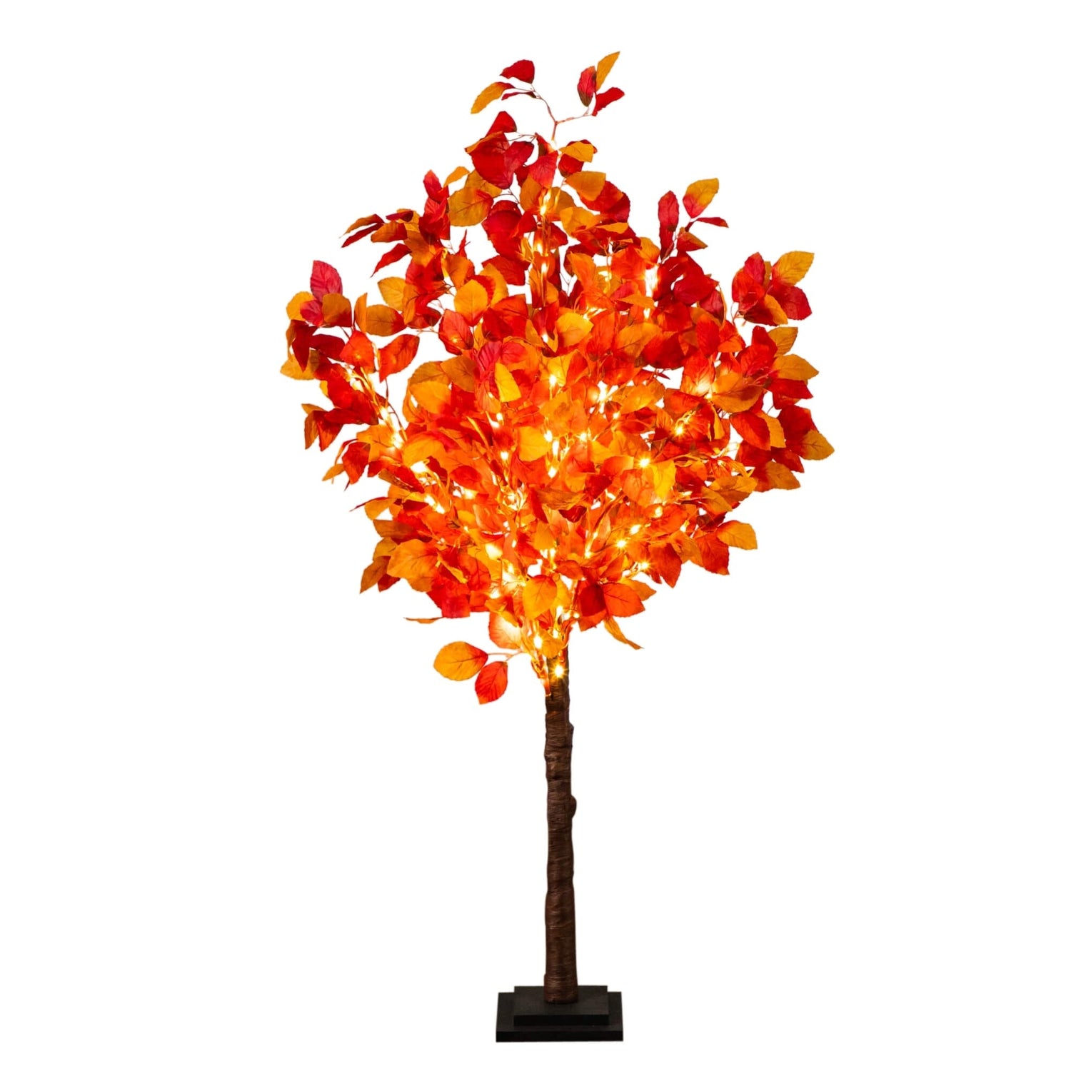 4' Pre-Lit Autumn Artificial Fall Tree with 160 Warm White LED Lights