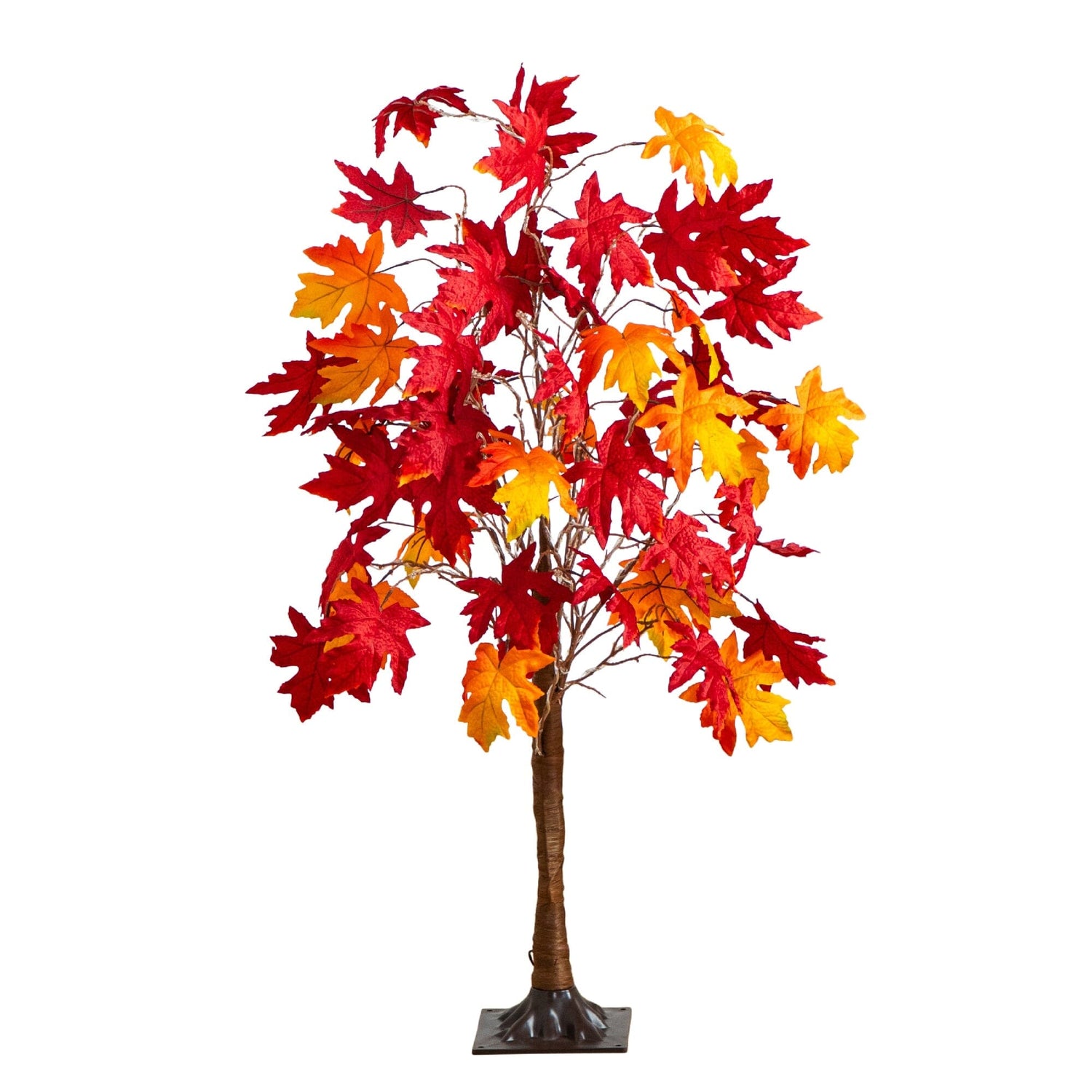 4' Pre-Lit Autumn Weeping Maple Artificial Fall Tree with 180 Warm White LED Lights
