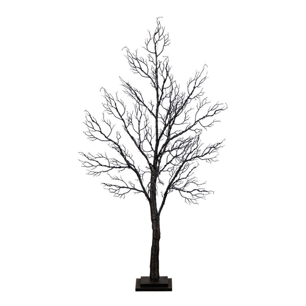 4' Pre-Lit Halloween Minimalist Twig Artificial Fall Tree with 160 Orange & Purple LED Lights
