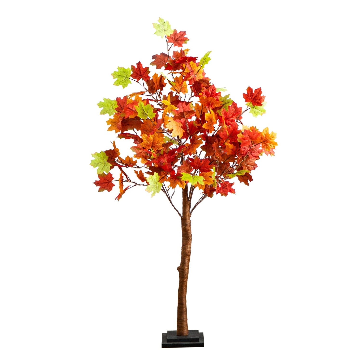 4' Pre-Lit Shades of Autumn Maple Artificial Fall Tree with 180 Warm White LED Lights
