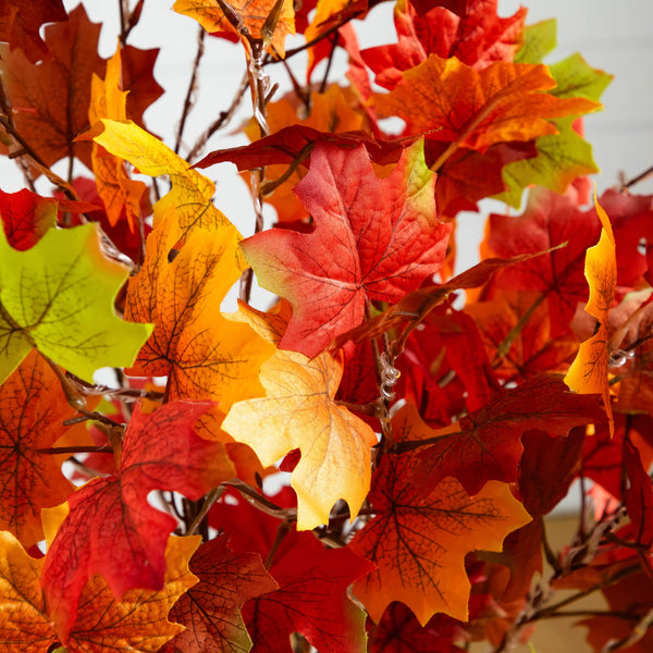 4' Pre-Lit Shades of Autumn Maple Artificial Fall Tree with 180 Warm White LED Lights