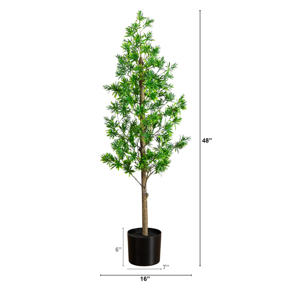 Nearly Natural 4 ft. UV Artificial Podocarpus Artificial Tree (Indoor/Outdoor)