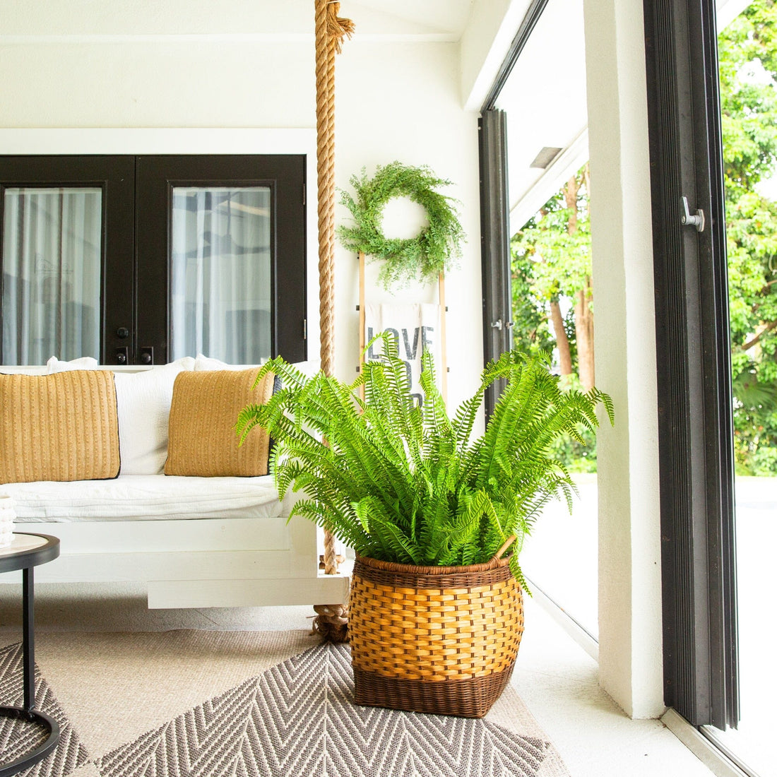 real plants for house Nearly Natural 4ft. UV Resistant Artificial Boston Fern Plant with Real Touch Leaves (Indoor/Outdoor)