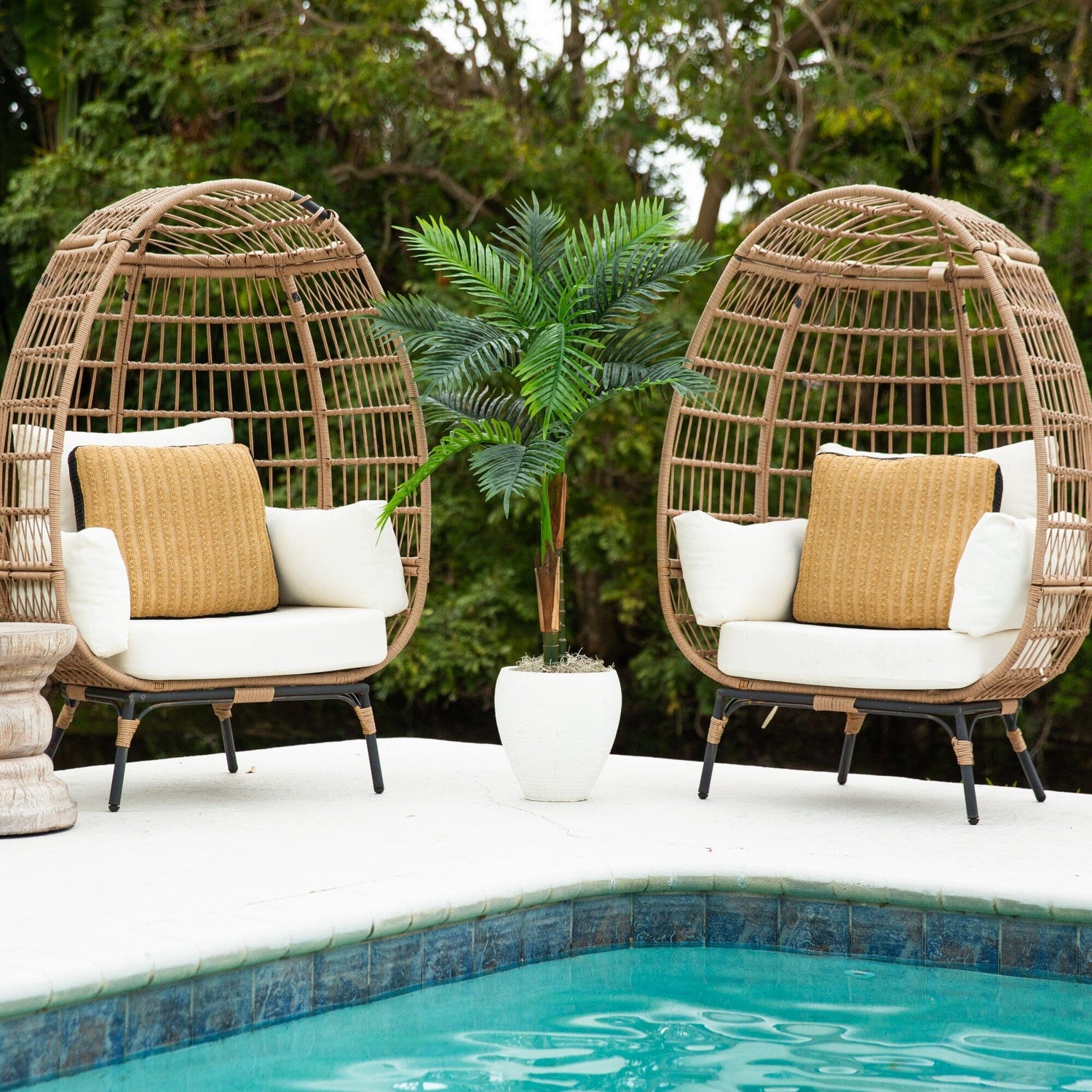 4' UV Resistant Artificial Double Robellini Palm Tree (Indoor/Outdoor)