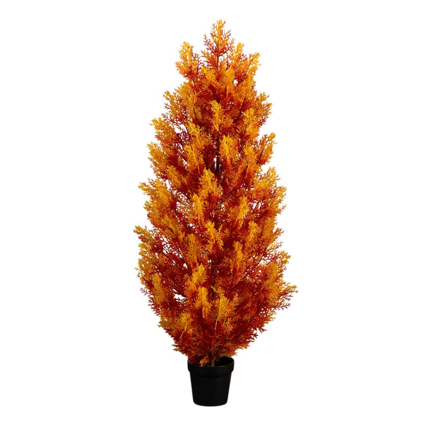 4' UV Resistant Autumn Artificial Fall Cedar Tree (Indoor/Outdoor)