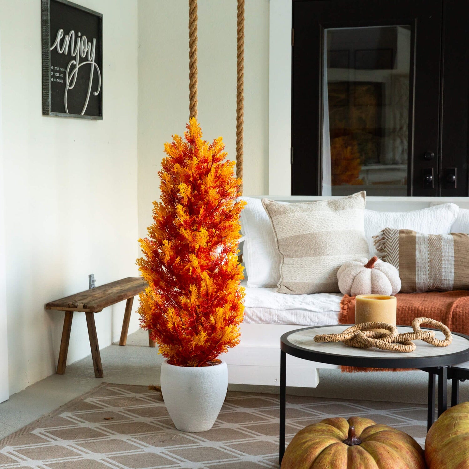 4' UV Resistant Autumn Artificial Fall Cedar Tree (Indoor/Outdoor)