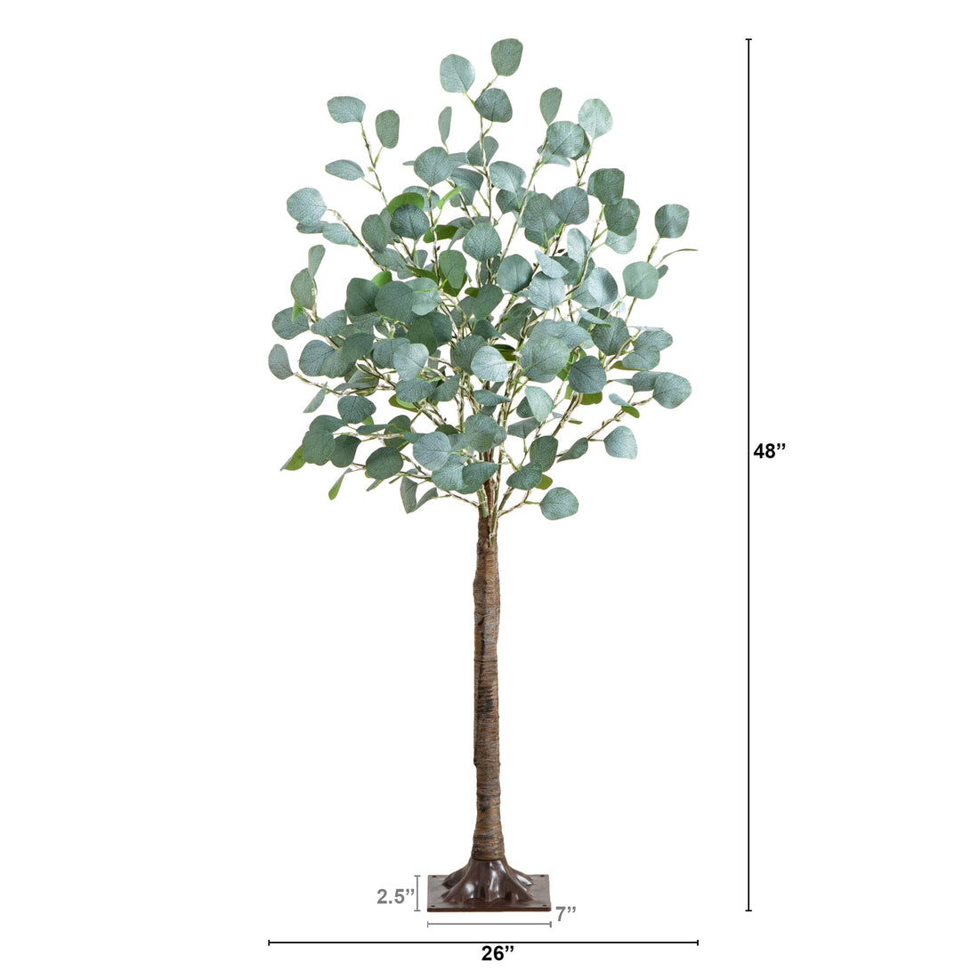 Nearly Natural 4-ft Lighted Artificial Eucalyptus Tree with 240 Warm White LED Lights