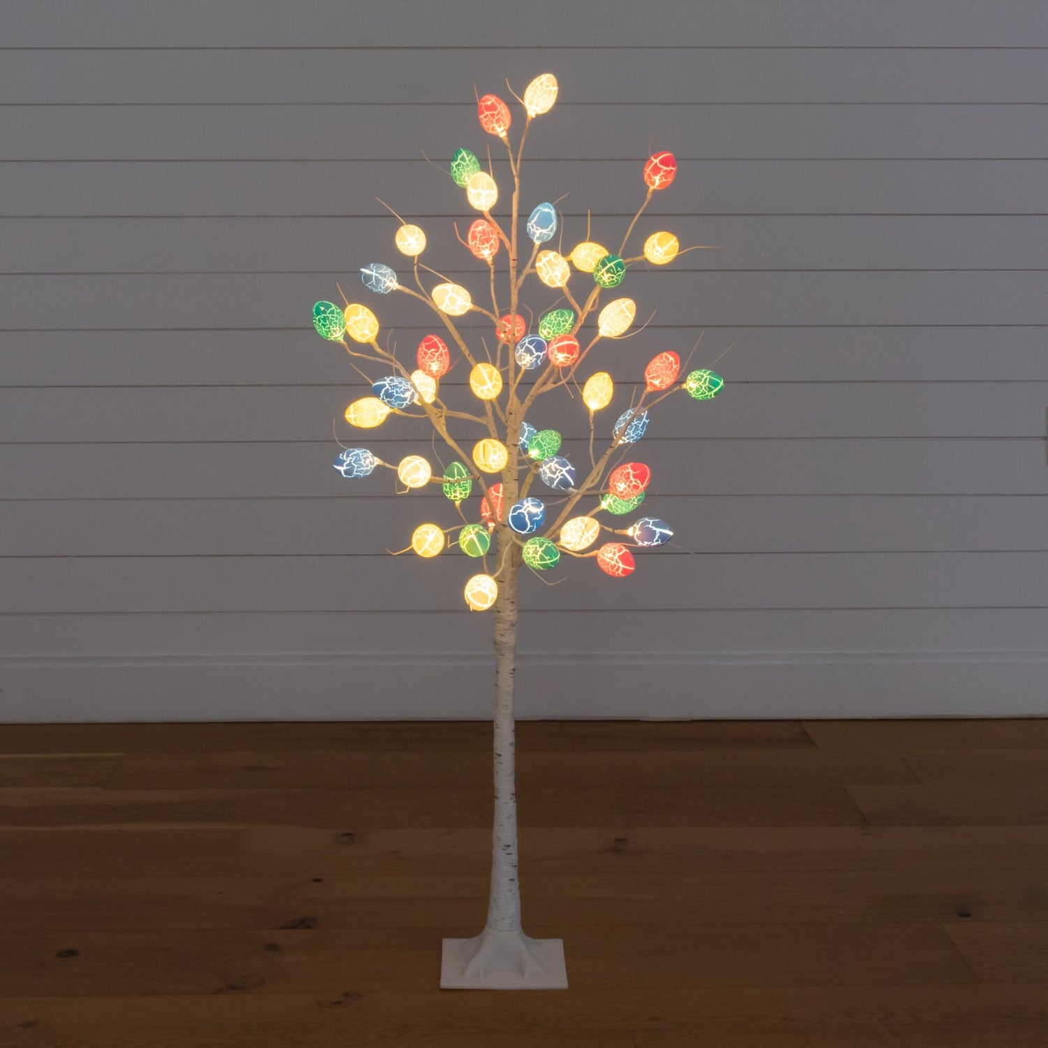 4' Pre-Lit Artificial Easter Twig Tree with 48 Egg Shaped LED Ornaments