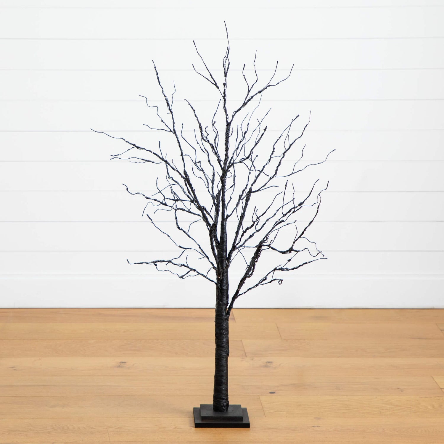 4' Pre-Lit Halloween Black Twig Artificial Tree with 180 Orange & Purple LED Lights