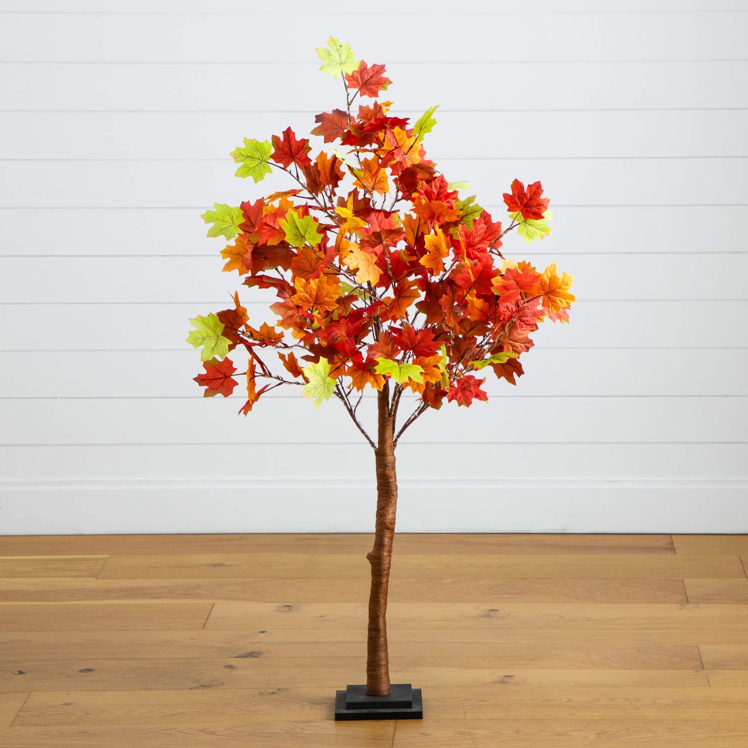 4' Pre-Lit Shades of Autumn Maple Artificial Fall Tree with 180 Warm White LED Lights