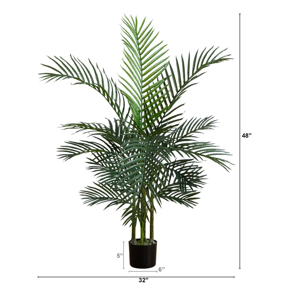 areca palm growth rate outdoors pots 4' UV Resistant Artificial Areca Palm Tree (Indoor/Outdoor)