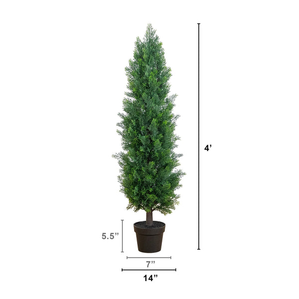 4’ UV Resistant Artificial Cedar Tree (Indoor/Outdoor)