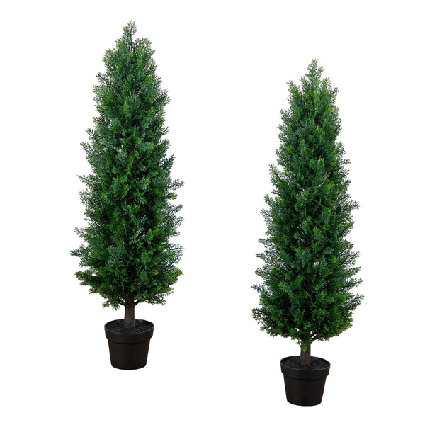 4’ UV Resistant Artificial Cedar Tree (Indoor/Outdoor) -Set of 2