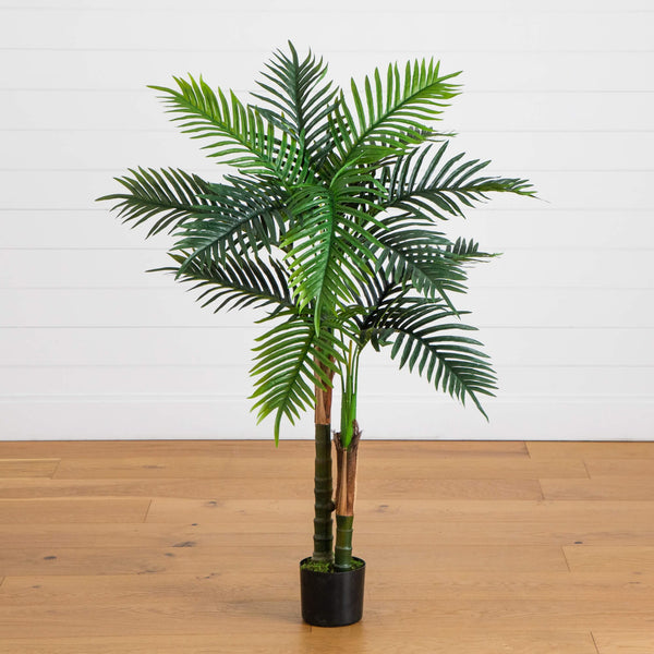 4' UV Resistant Artificial Double Robellini Palm Tree (Indoor/Outdoor)