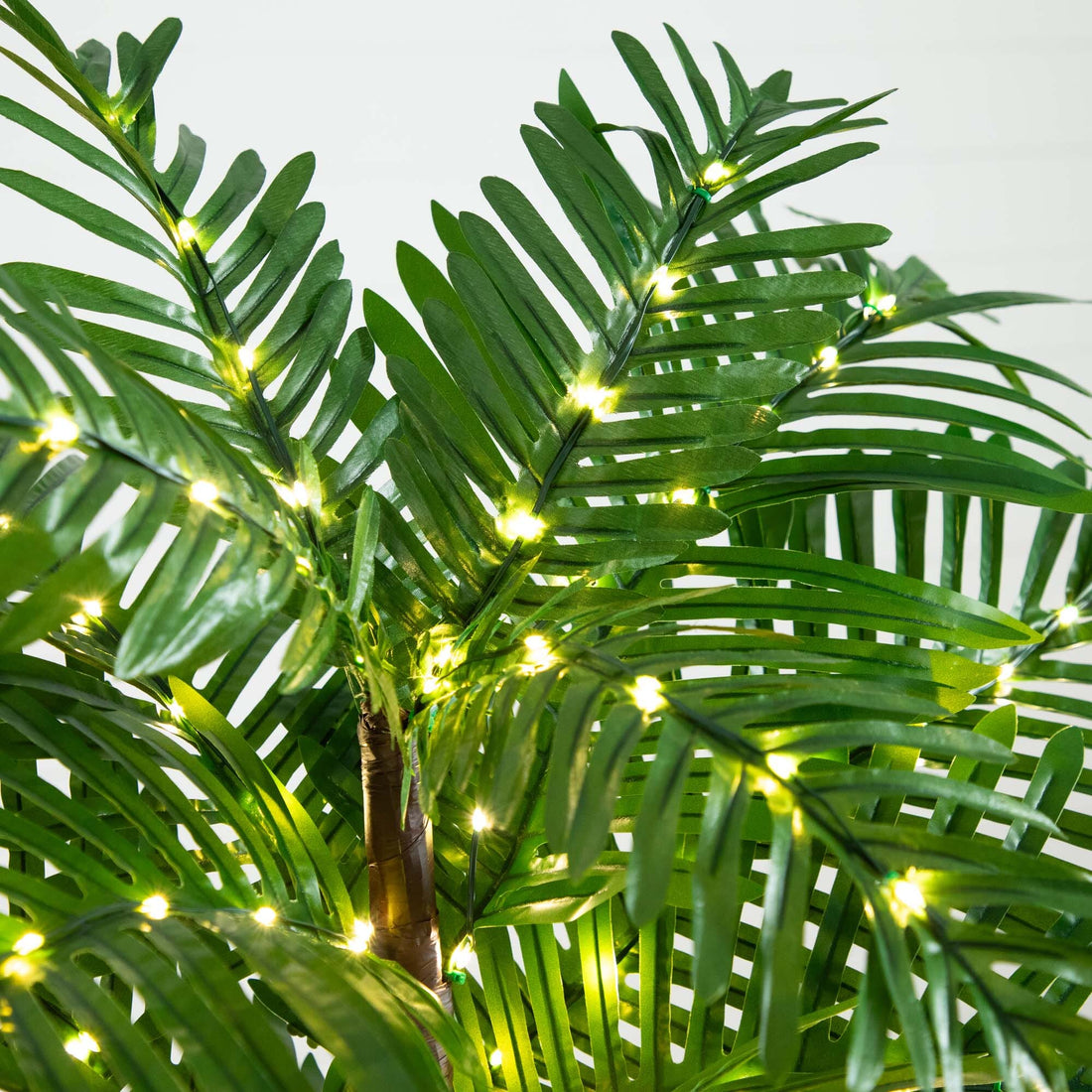 artificial indoor plants with lights 4' UV Resistant Lighted Artificial Palm Tree with 127 Warm White LED Lights (Indoor/Outdoor)