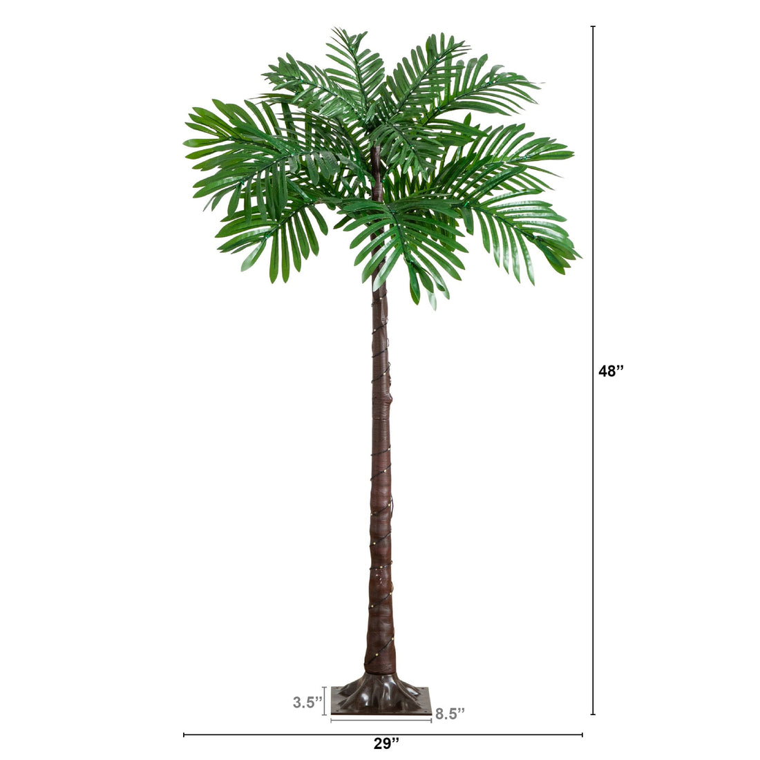 tall palm plant 4' UV Resistant Lighted Artificial Palm Tree with 127 Warm White LED Lights (Indoor/Outdoor)