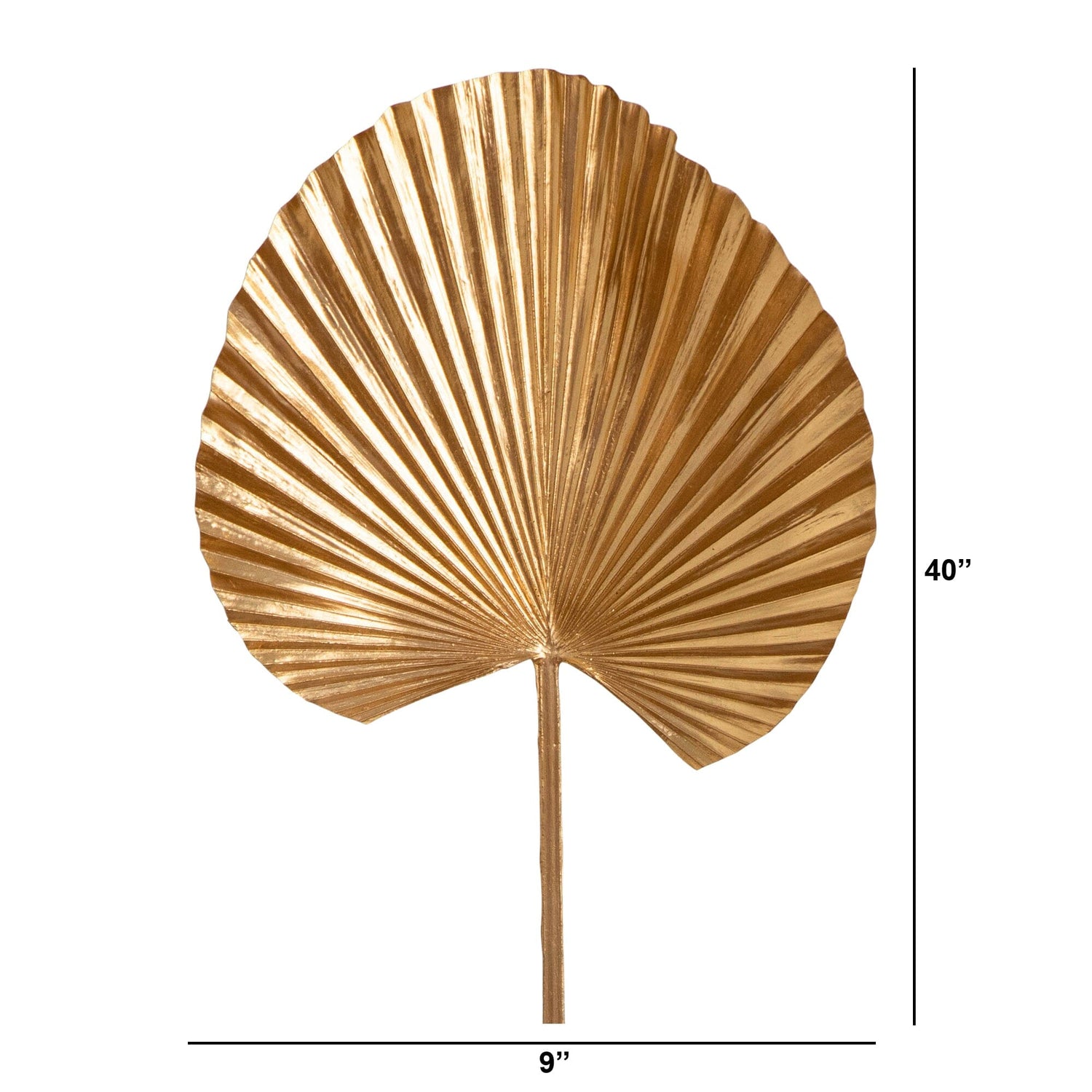 40" Artificial Golden Ruffled Fan Palm Stems - Set of 3
