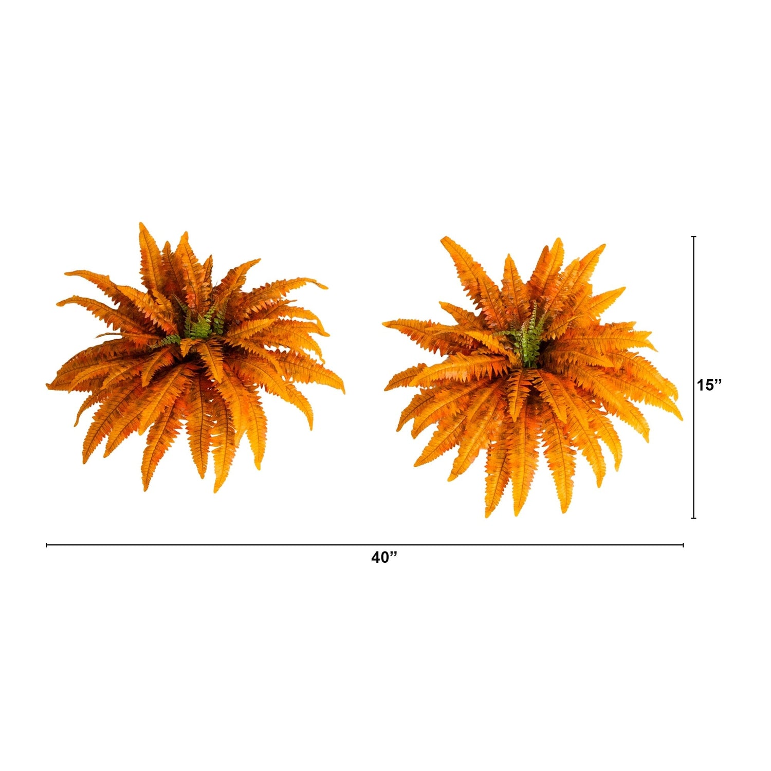 40" Autumn Artificial Fall Boston Fern - Set of 2