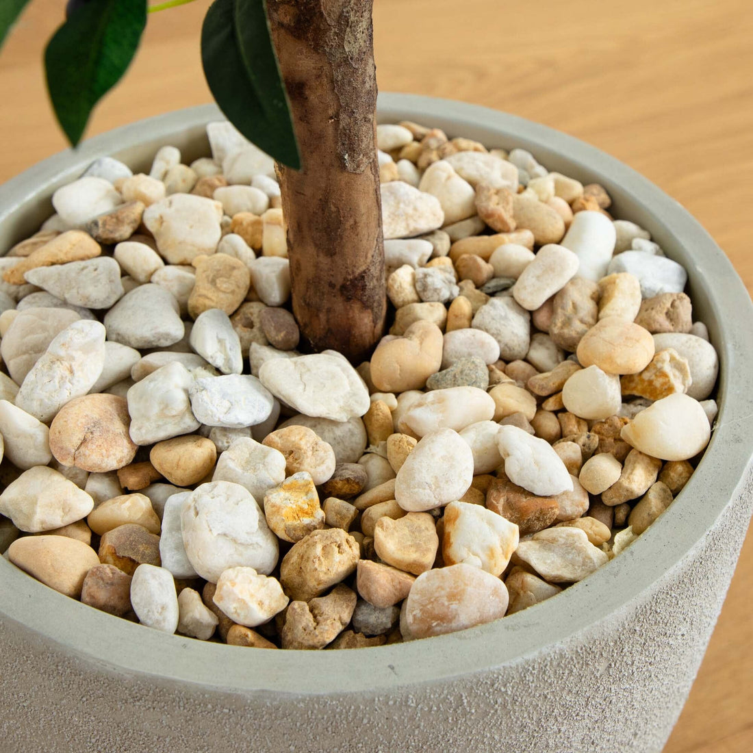 stone for potted plants 40” Olive Topiary Artificial Tree in Sand Stone Planter(Indoor/Outdoor)