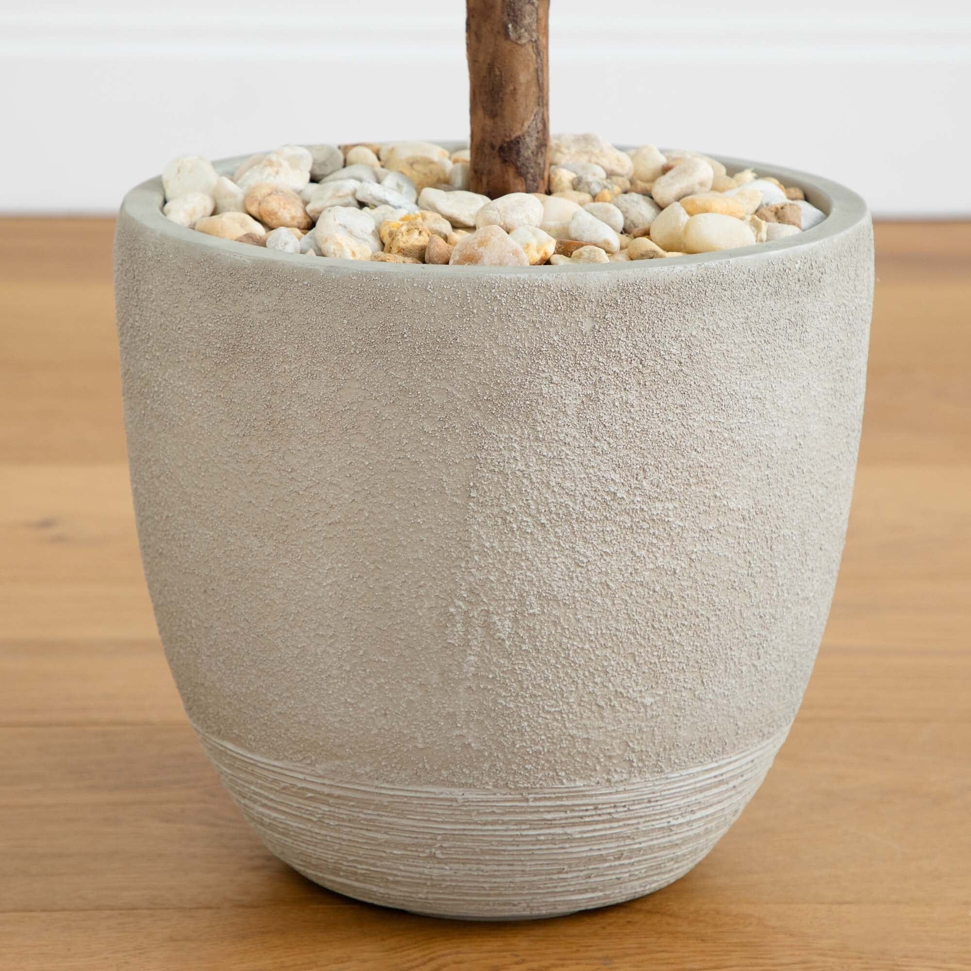 40” Olive Topiary Artificial Tree in Sand Stone Planter UV