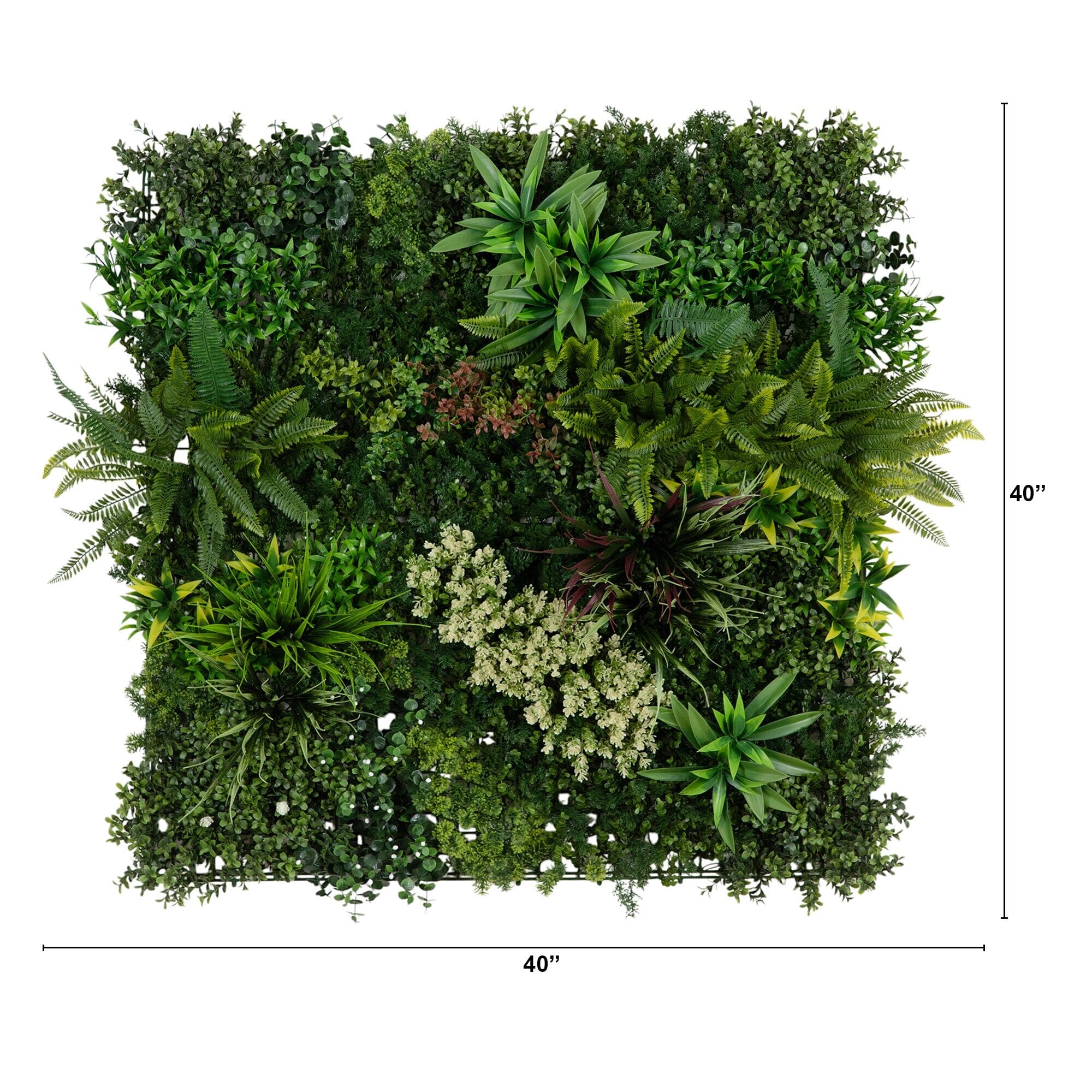 40” x 40” UV Resistant Amazon Rainforest Artificial Living Wall Panel