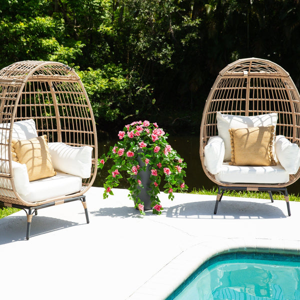 41" UV Resistant Artificial Azalea Hanging Plant (Indoor/Outdoor) - Set of 2