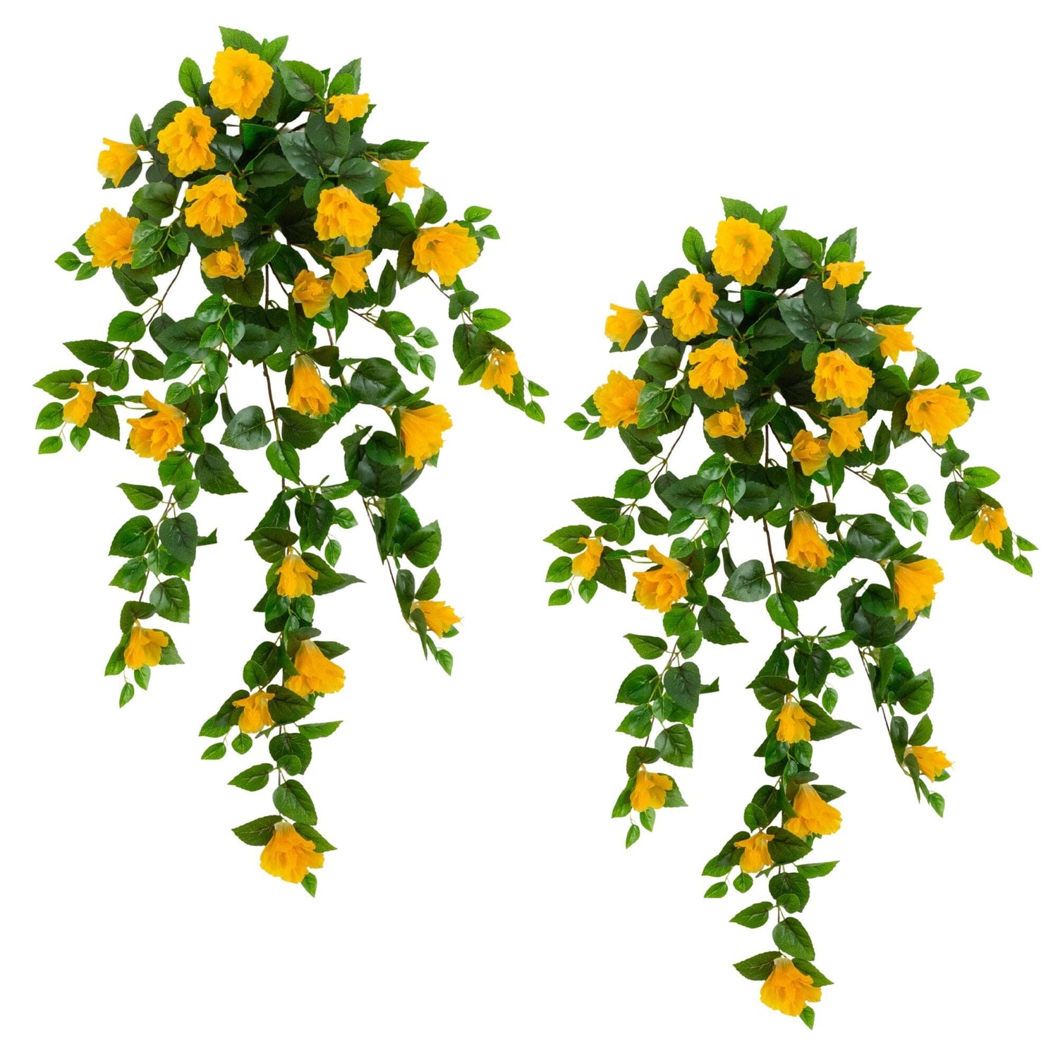 41" UV Resistant Artificial Hibiscus Hanging Plant (Indoor/Outdoor) - Set of 2