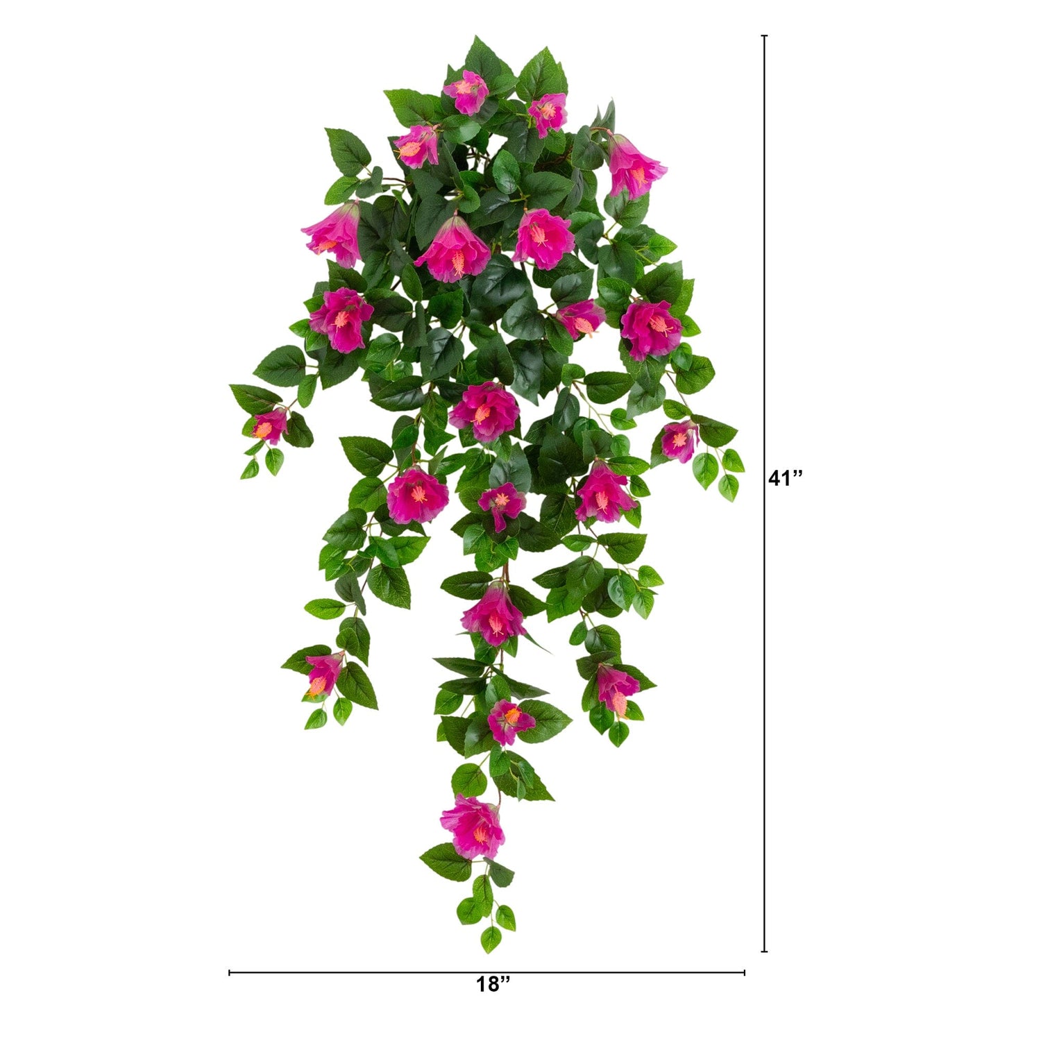 41" UV Resistant Artificial Hibiscus Hanging Plant (Indoor/Outdoor) - Set of 2