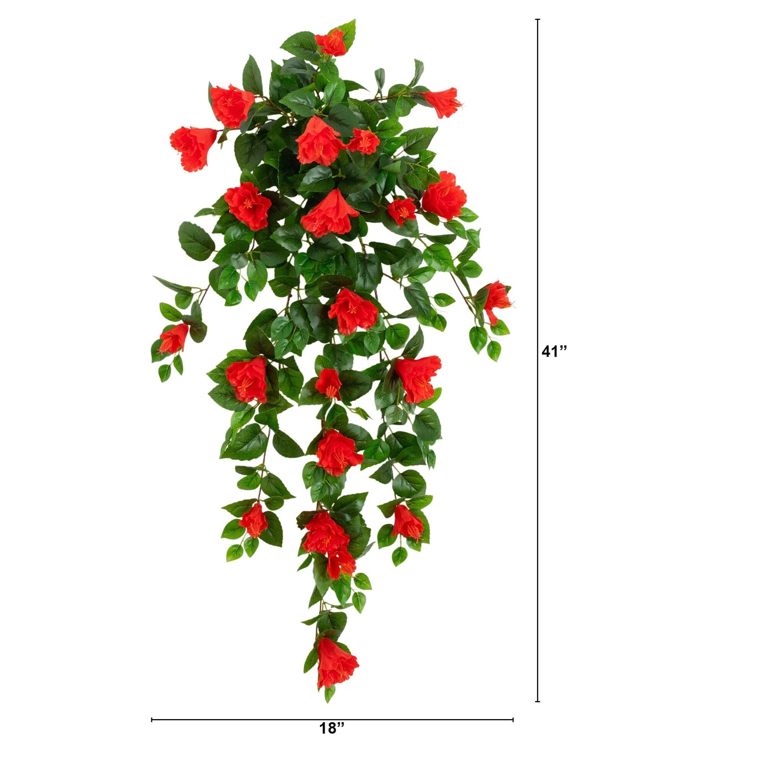 41" UV Resistant Artificial Hibiscus Hanging Plant (Indoor/Outdoor) - Set of 2