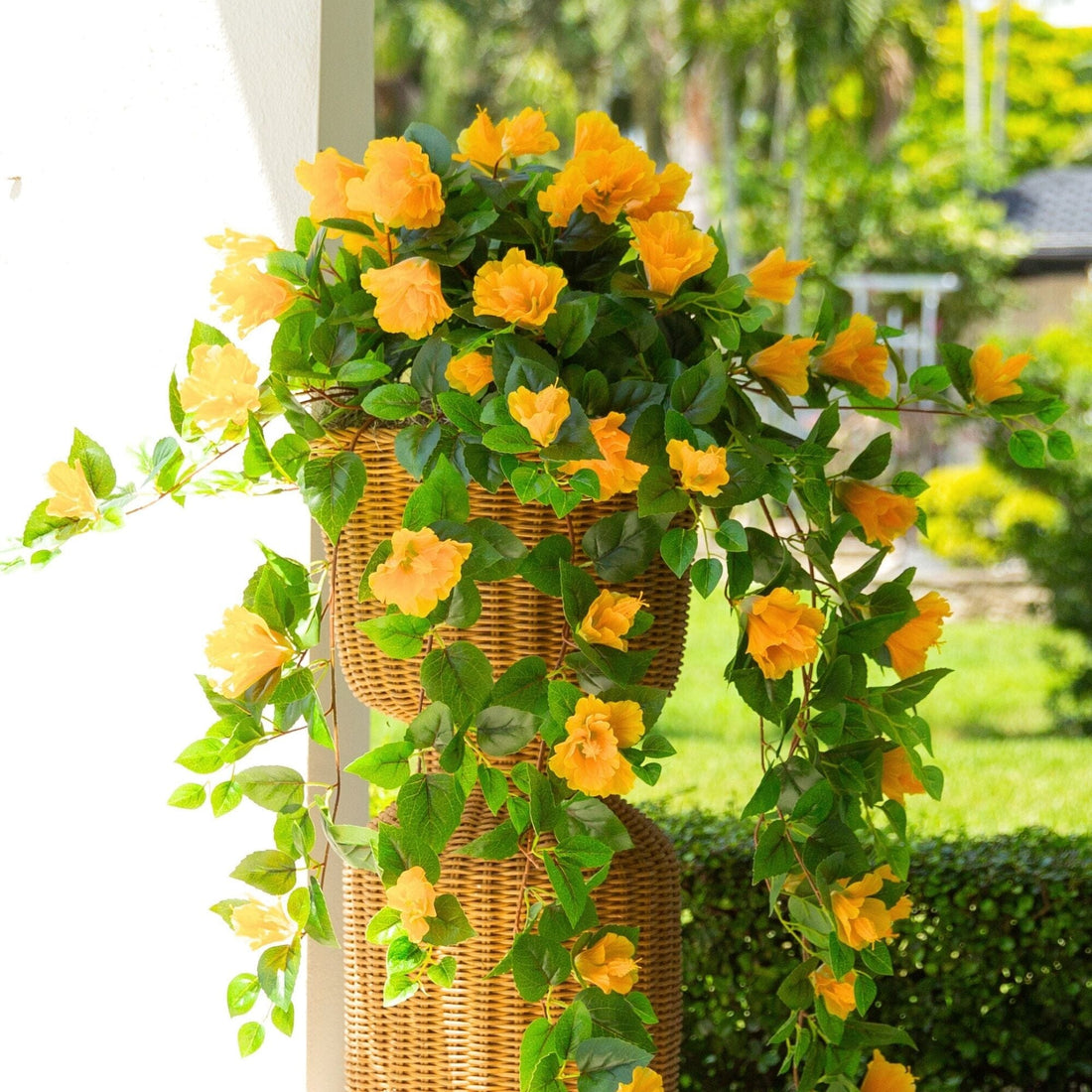 Nearly Natural UV-Resistant Artificial Hibiscus Hanging Plant - 41 inch