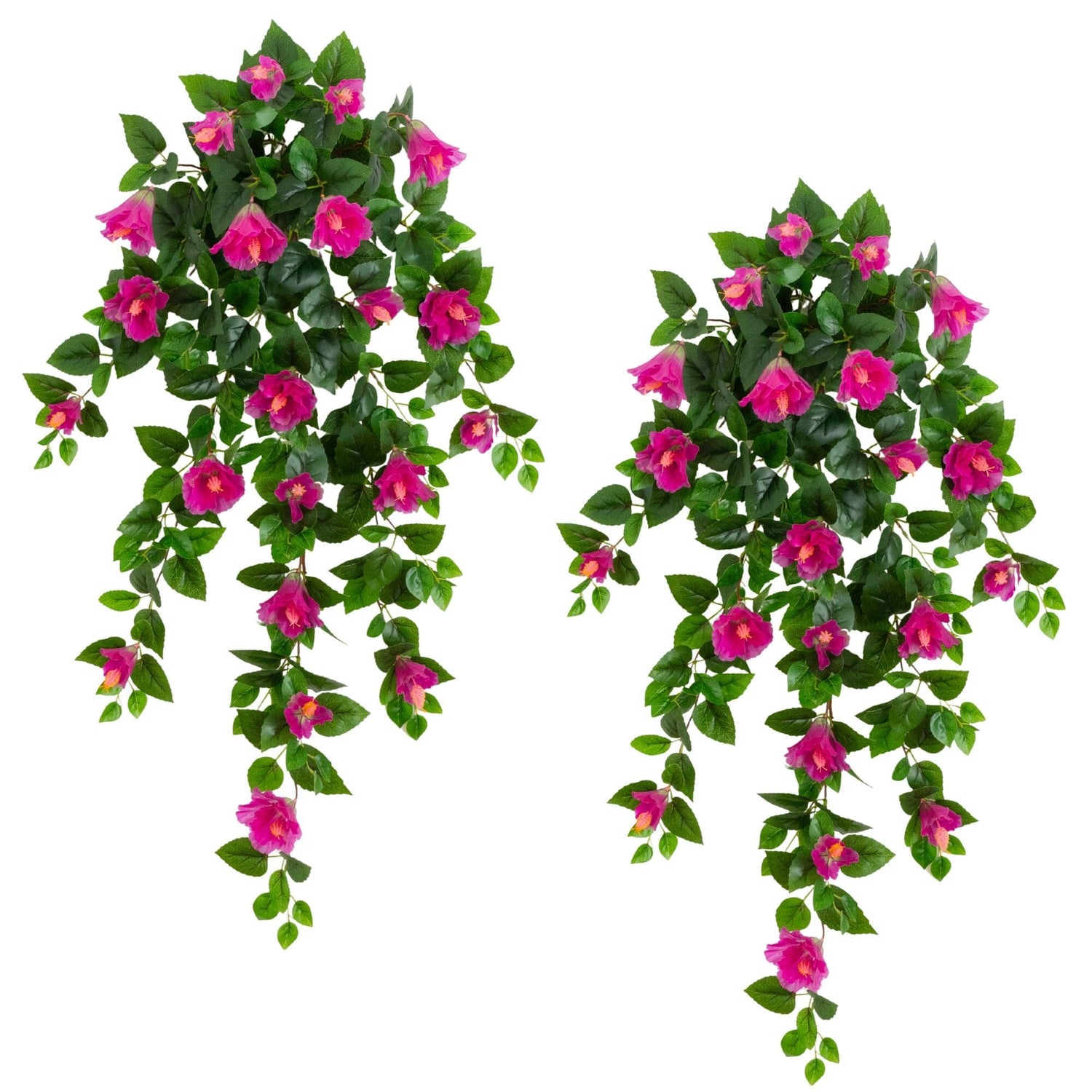 41" UV Resistant Artificial Hibiscus Hanging Plant (Indoor/Outdoor) - Set of 2