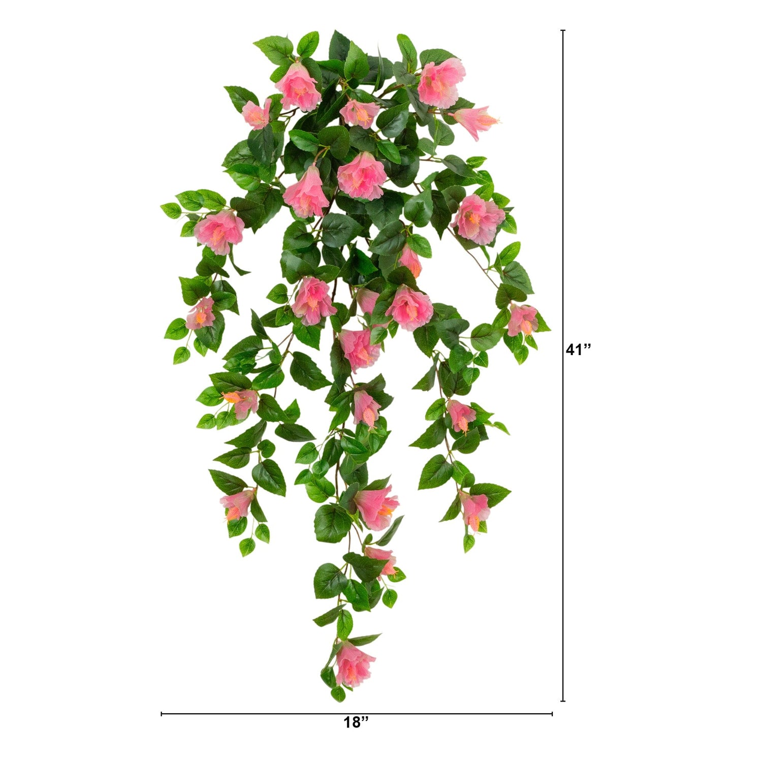 41" UV Resistant Artificial Hibiscus Hanging Plant (Indoor/Outdoor) - Set of 2