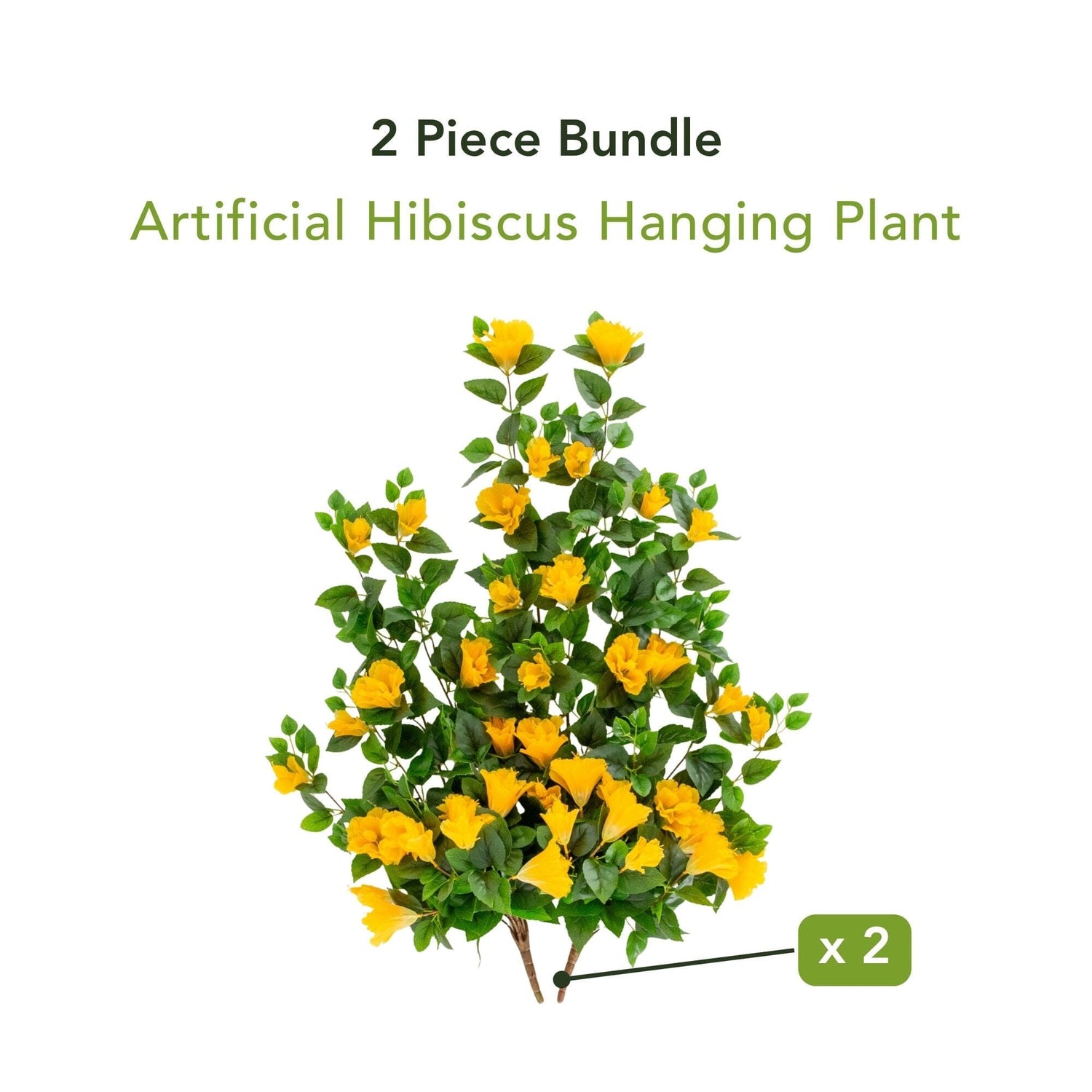 41" UV Resistant Artificial Hibiscus Hanging Plant (Indoor/Outdoor) - Set of 2