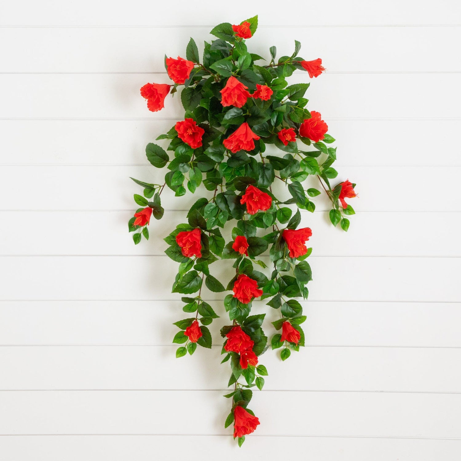 41" UV Resistant Artificial Hibiscus Hanging Plant (Indoor/Outdoor) - Set of 2