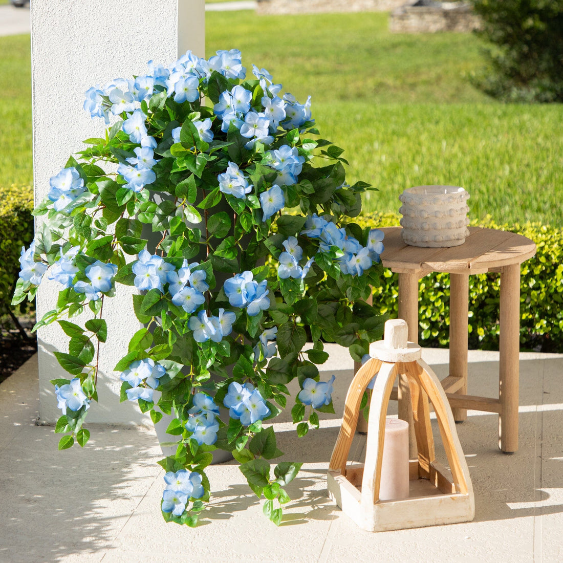 hydrangea potted plant indoor 41" UV Resistant Artificial Hydrangea Hanging Plant (Indoor/Outdoor)