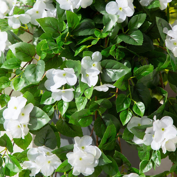 41" UV Resistant Artificial Hydrangea Hanging Plant (Indoor/Outdoor) - Set of 2