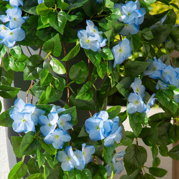 41" UV Resistant Artificial Hydrangea Hanging Plant (Indoor/Outdoor) - Set of 2