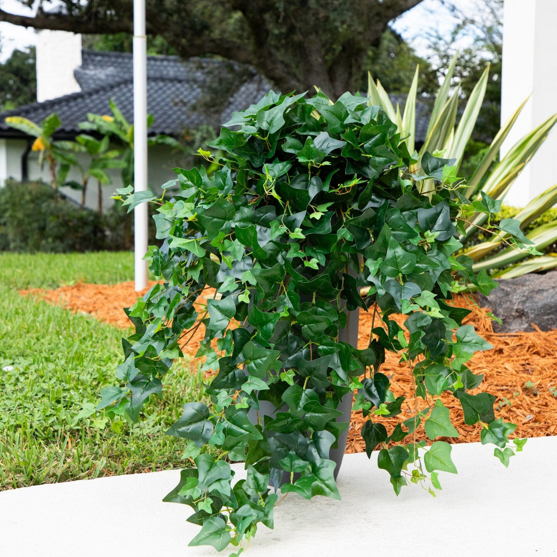 outdoor hanging ivy plants 41" UV Resistant Artificial Puff Ivy Hanging Plant (Indoor/Outdoor)