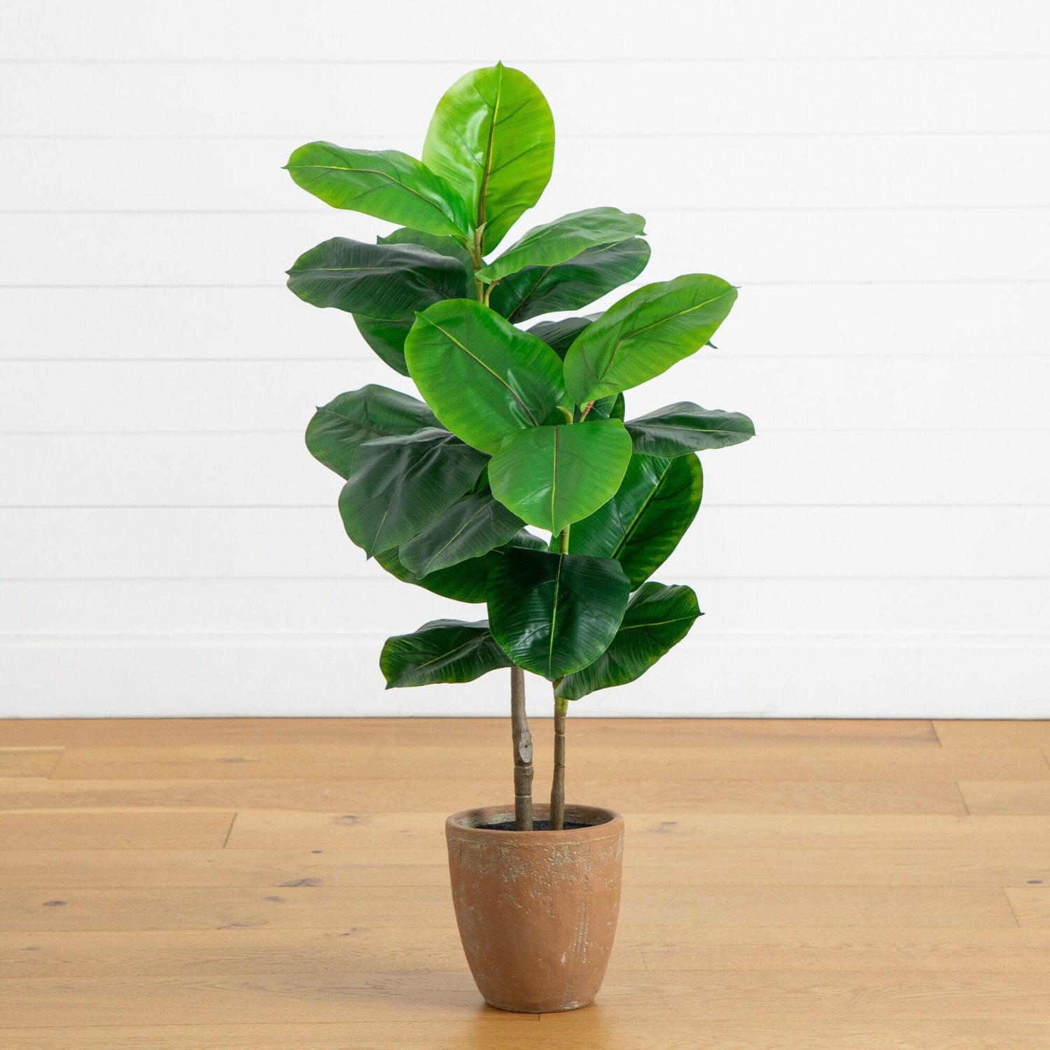 buy rubber tree near me Nearly Natural 44 in. Artificial Rubber Tree in Decorative Planter