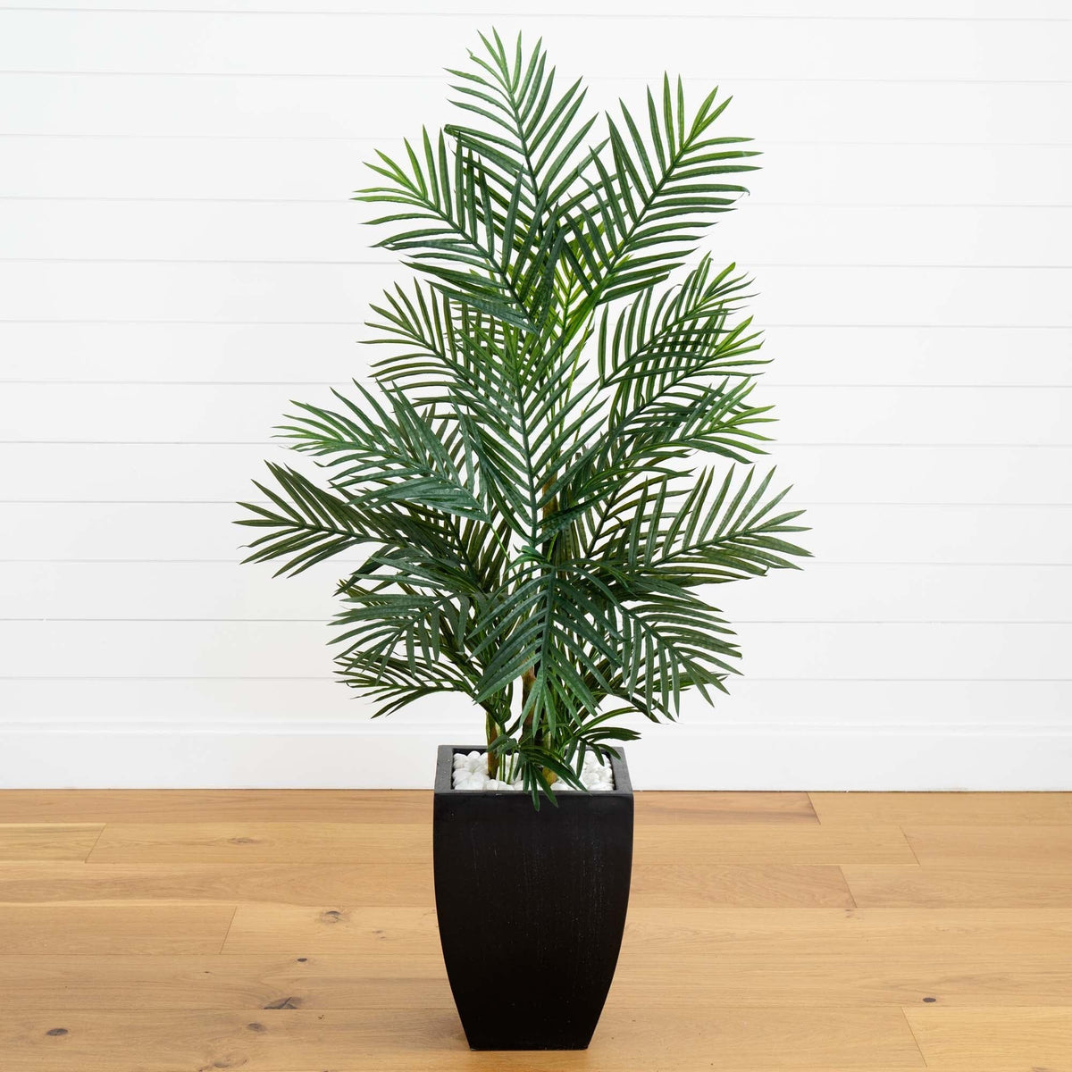 Nearly Natural 4.5ft. Areca Palm Tree with Black Wash Planter UV Resistant (Indoor/Outdoor)