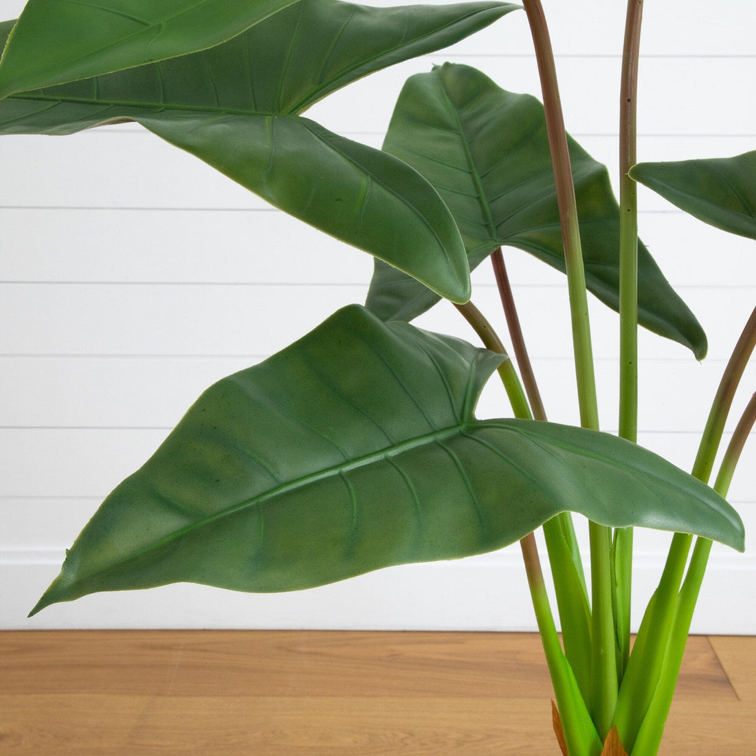 Nearly Natural 4.5 ft. Artificial Arrowhead Philodendron in White Decorative Planter
