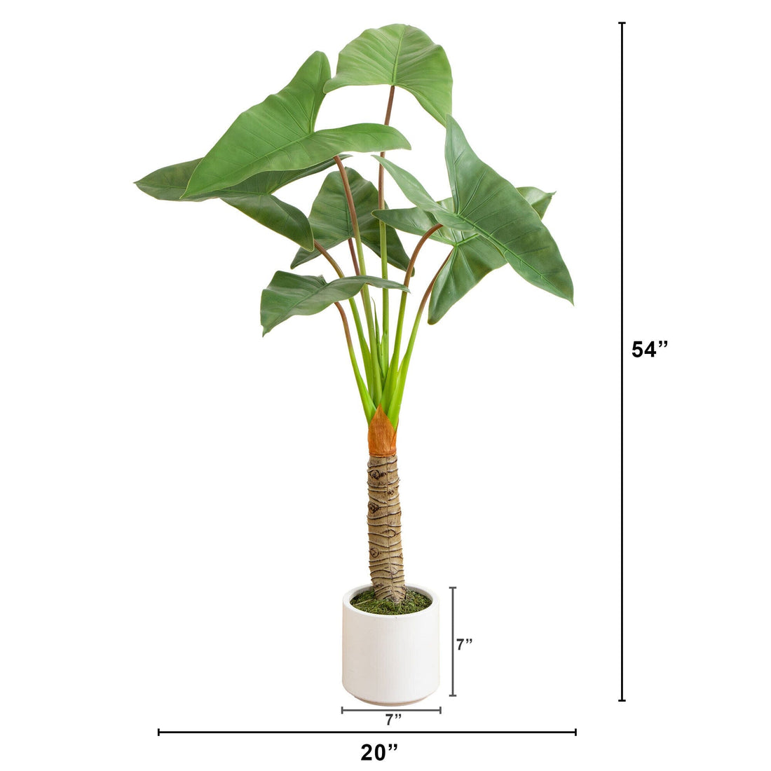 artificial philodendron tree Nearly Natural 4.5 ft. Artificial Arrowhead Philodendron in White Decorative Planter